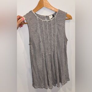 AKENI + KIN ANTHRO black and white striped baby doll tank top SMALL